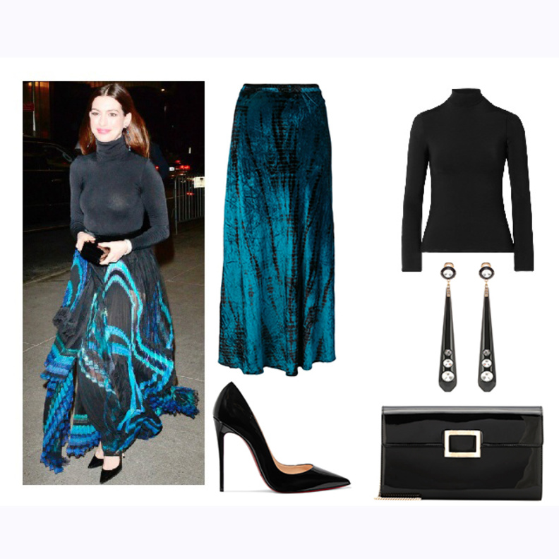 آن هاثاواي في لوك أنيق وعصري في تنورة ماكسي من جيفنشي