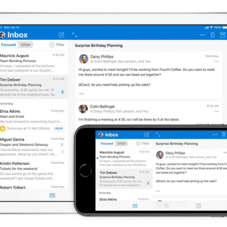 تحديث جديد لـOutlook على نظام آي أو إس