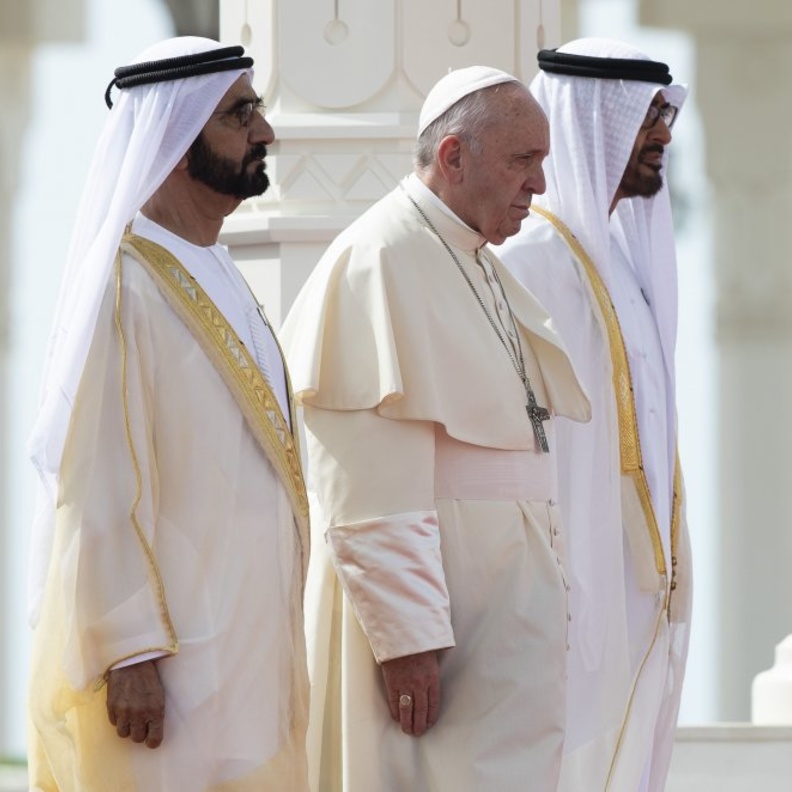 الشيخ محمد بن راشد والشيخ محمد بن زايد وبابا الفاتيكان