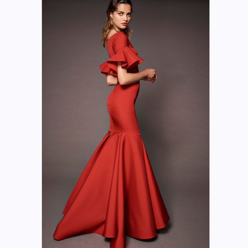 Zac Posen فستان سهرة أحمر من