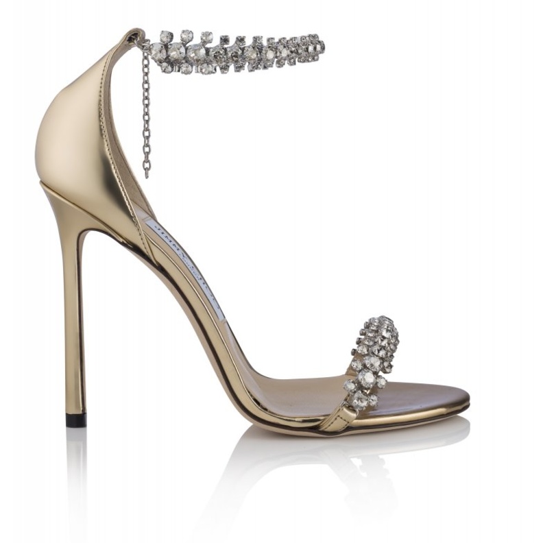 صندال SHILOH - MIRROR LEATHER W JEWEL CRYSTAL - SILVER.