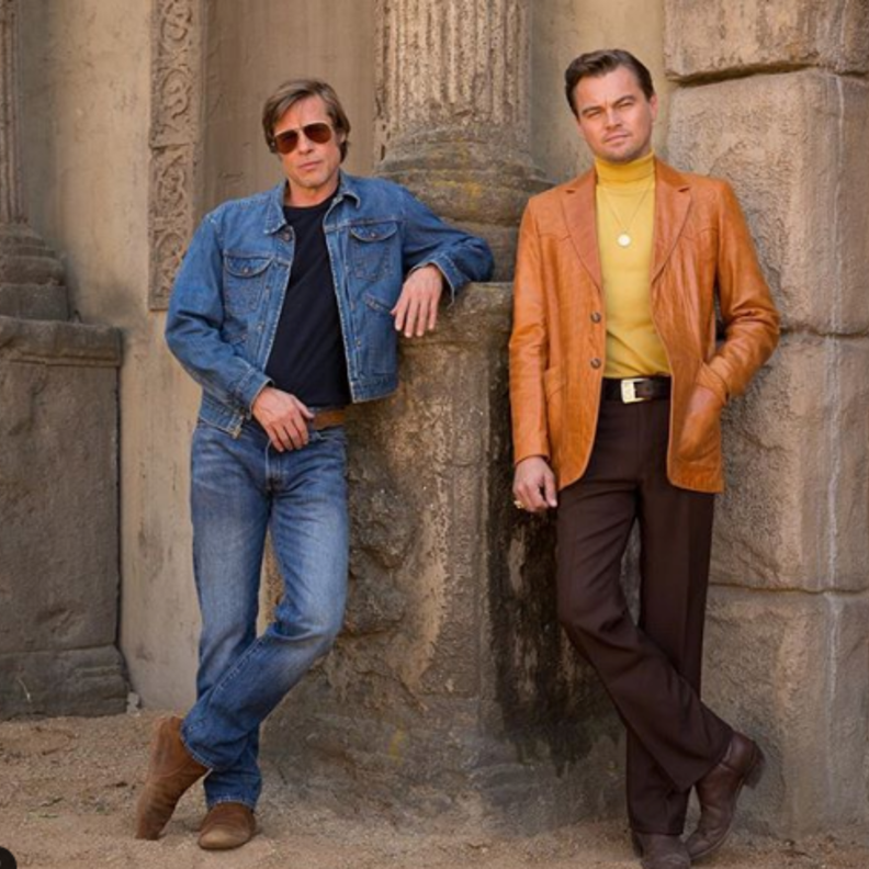 براد بيت وليوناردو دي كابريو في once upon a time in hollywood