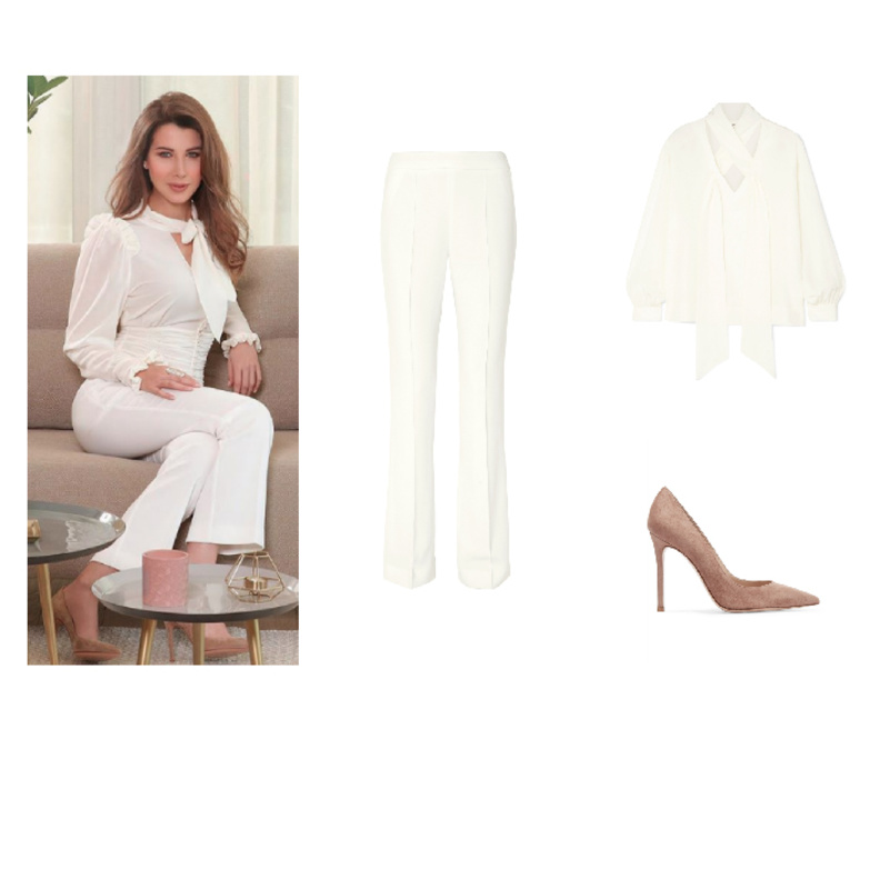 تنسيق أنيق وشبابي في البنطلون الأبيض بأسلوب آن هاثاواي
