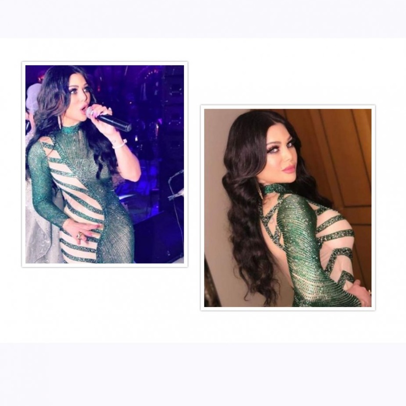 هيفا وهبي بالفستان نفسه في مناسبتين مختلفتين