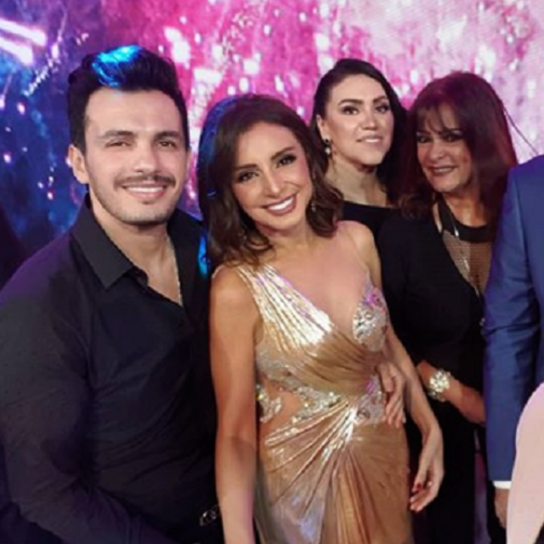 انغام وزوجها في حفل اطلاق البومها