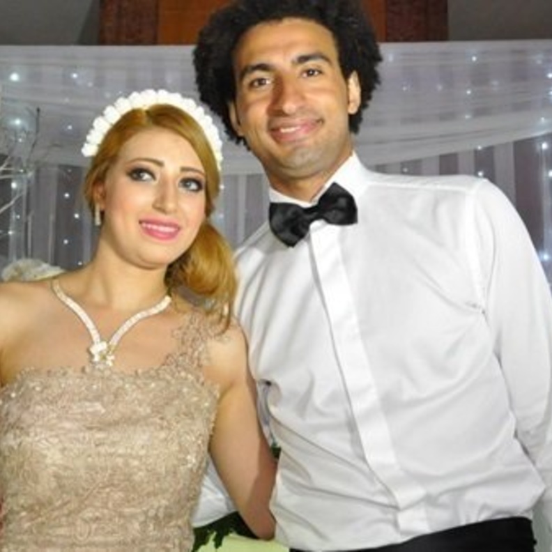 ندي محمود وعلى ربيع فى حفل زفافهما