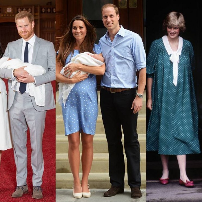 أطلّت من خارج المستشفى حيث وضعت إبنها جورج بفستان بولكا دوت من تصميم Jenny Packham