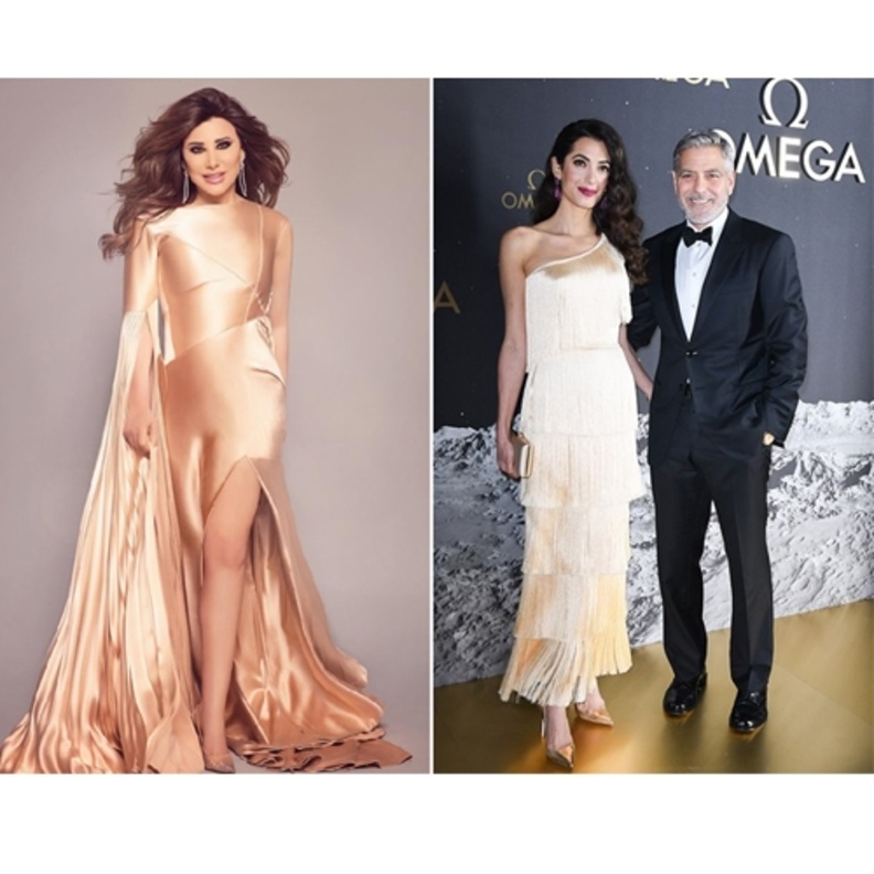 من بدت الأجمل باللون البرونزي... نجوى كرم أم أمل كلوني