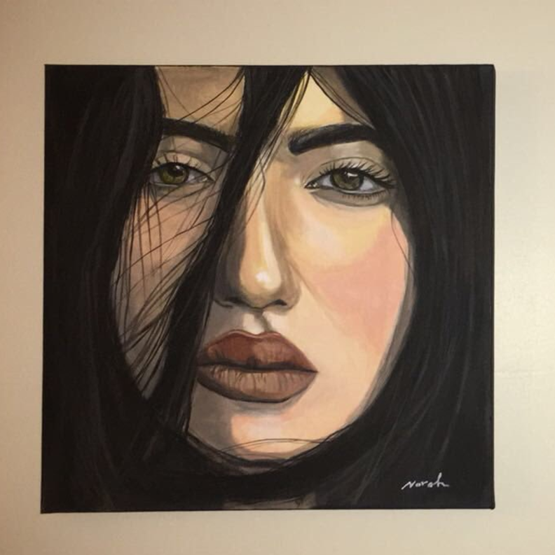 احدى لوحات الرسامه السعوديه نوره القحطاني