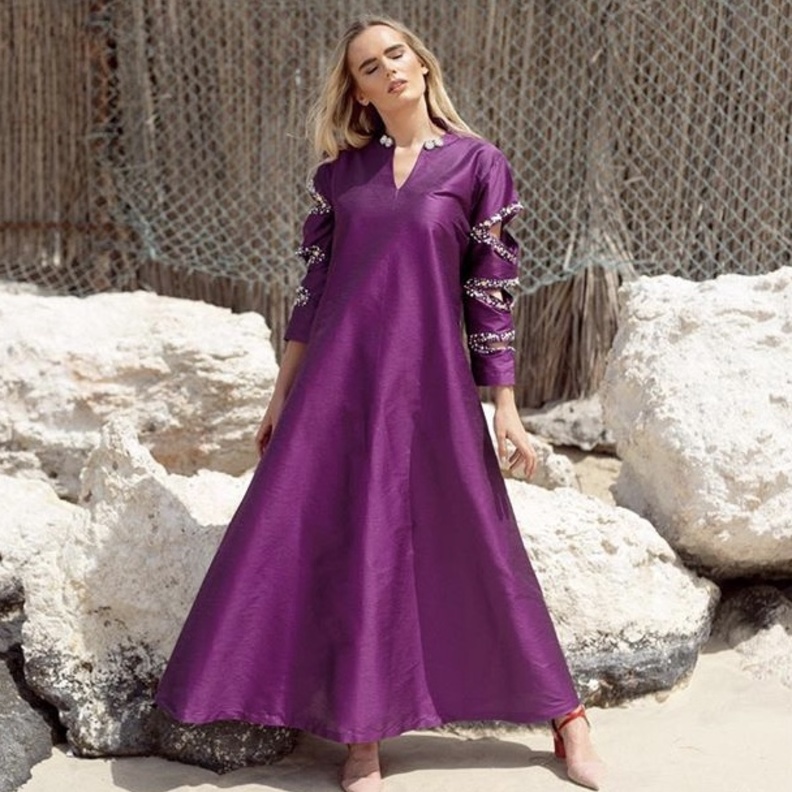 Seeta Collection ثوب تقليدي واسع بطبعة مشجرة