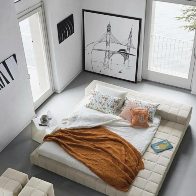تصميم رائع لسرير غرفة نوم أنيقة بألوان عصرية
