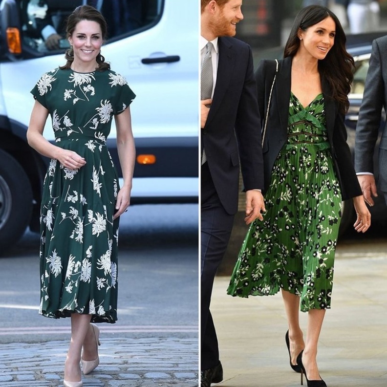 أجمل إطلالات بين كيت ميدلتون وميغان ماركل بموضة نقشات الورود
