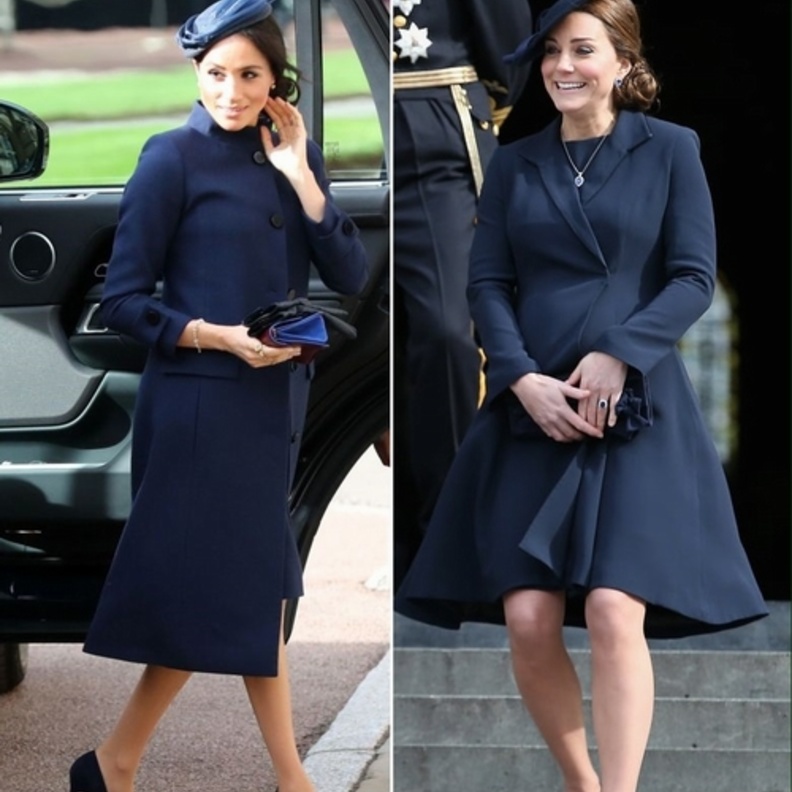 إختارت ميغان لزفاف الأميرة أوجيني فستاناً ومعطفا من جيفانشي باللون الكحلي