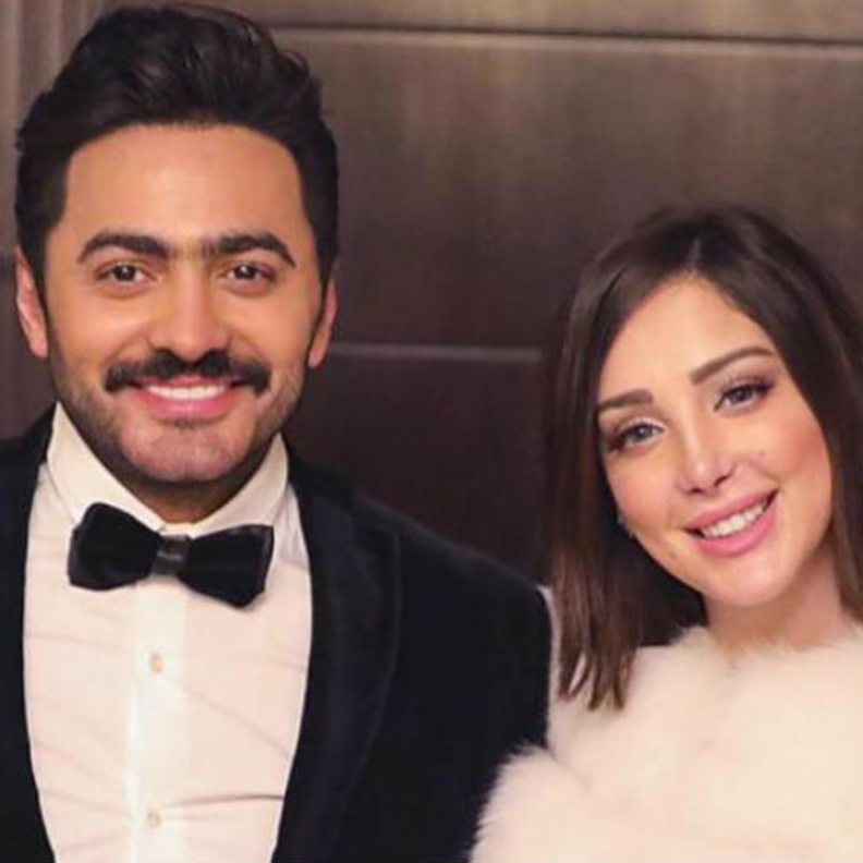 تامر حسني وبسمة بوسيل 