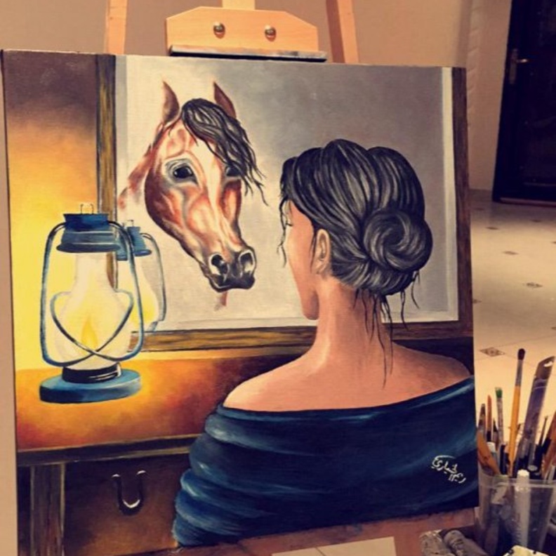  احدى رسومات الفنانة السعودية ريم الخياري