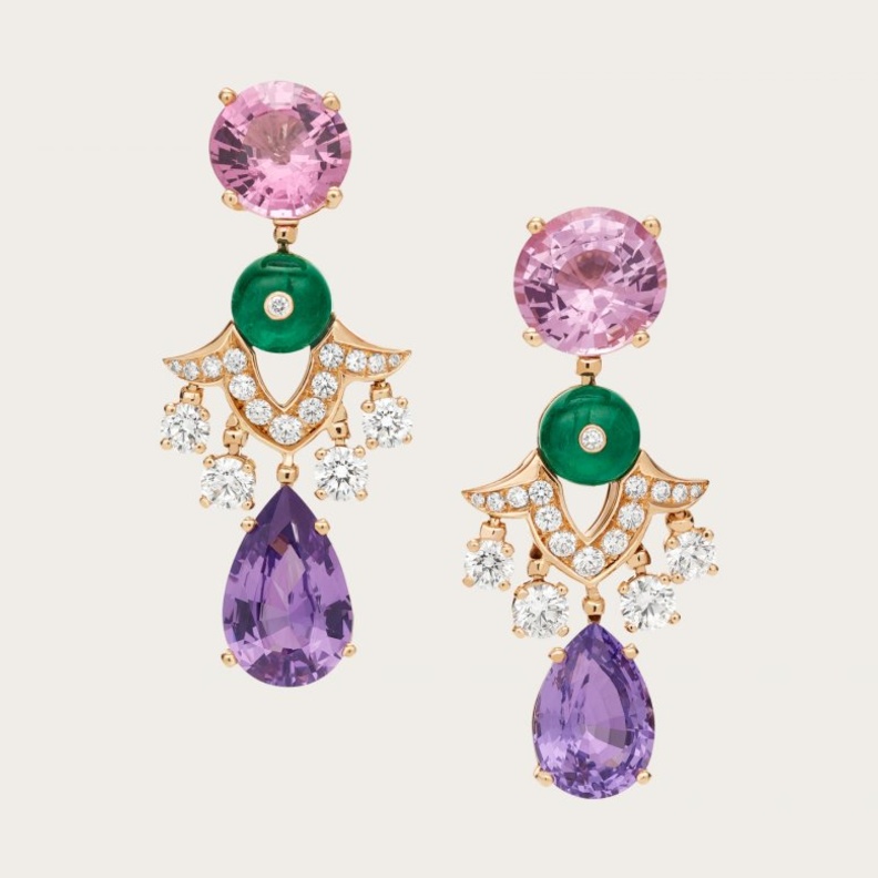 اقراط ملونة لعروس صيف 2019 من دار بلغاري Bvlgari