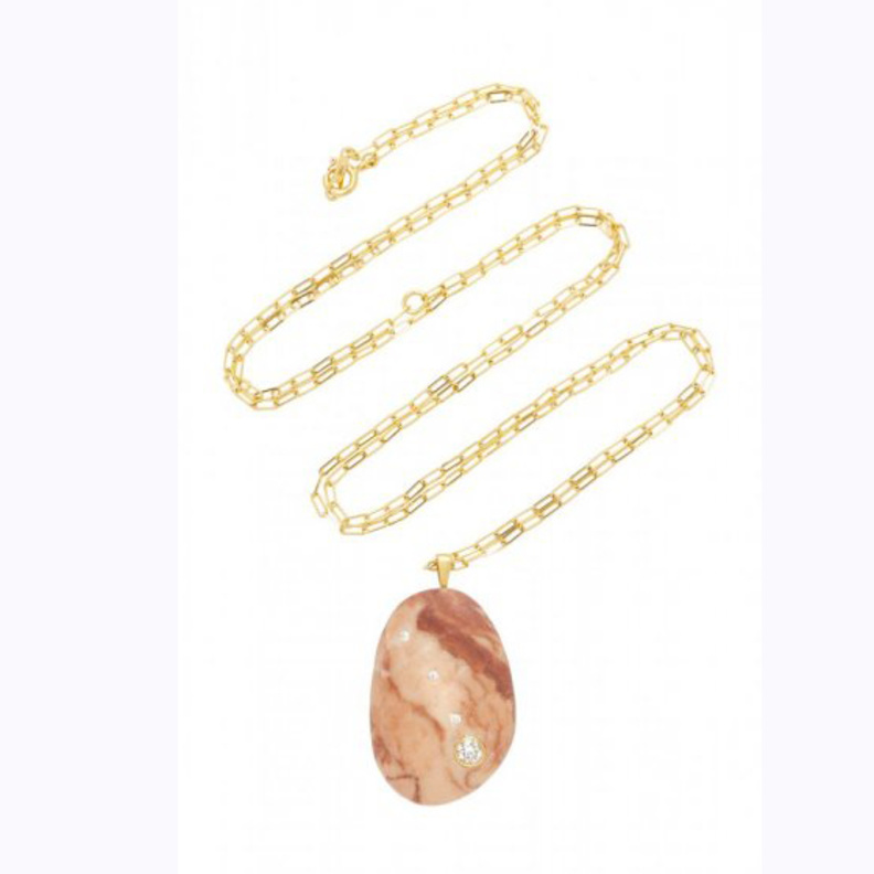 تصميم قلادة ساحر من الذهب الأبيض مزين بقطعة زمرد خضراء وأحجار العقيق الاخضر من Nam Cho