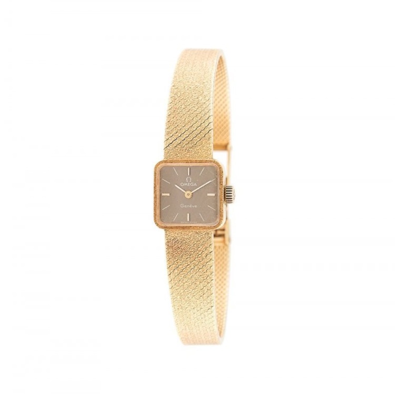  ساعة أنيقة بسواز ذهب ومينا رمادي من Omega