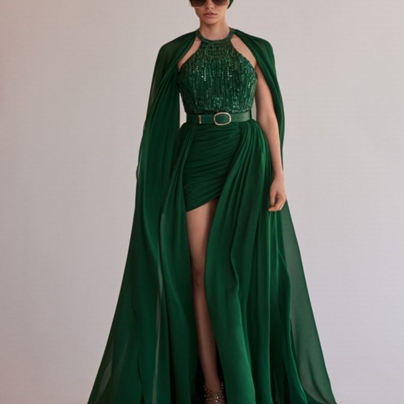 فساتين باللون الأخضر