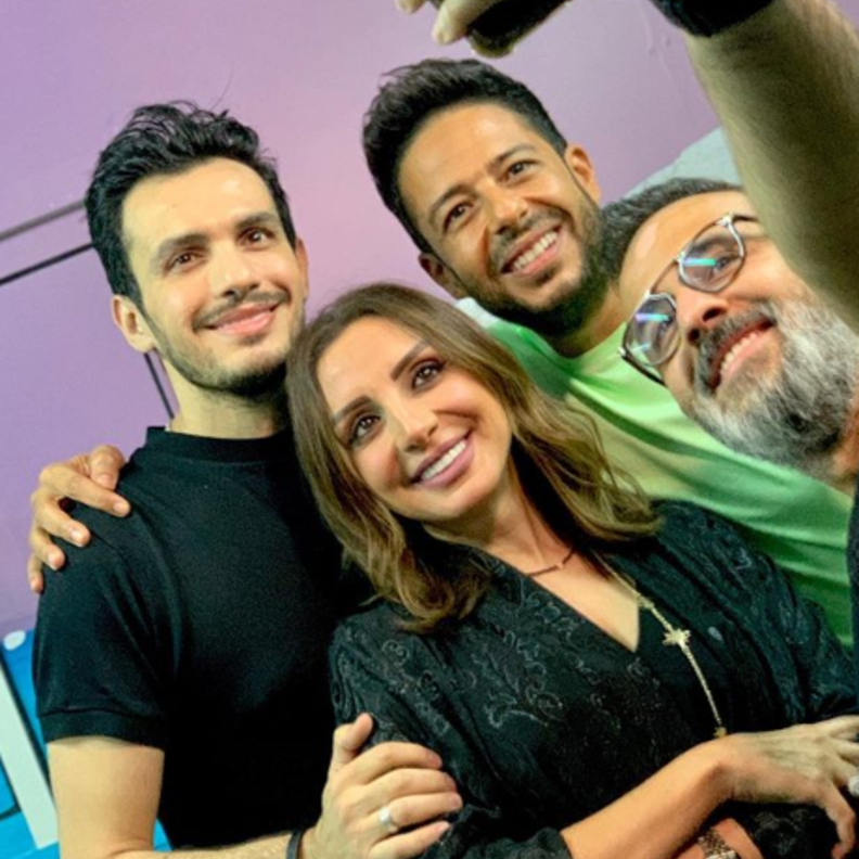 انغام وزوجها في احدث ظهور 