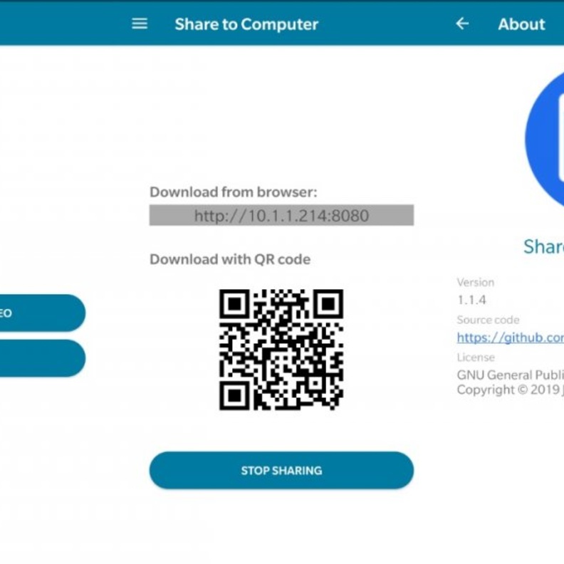 التطبيق يمكنك من مشاركة كافة الملفات مثل النصوص، الصور، الفيديو من هاتفك الذكي لحاسبك