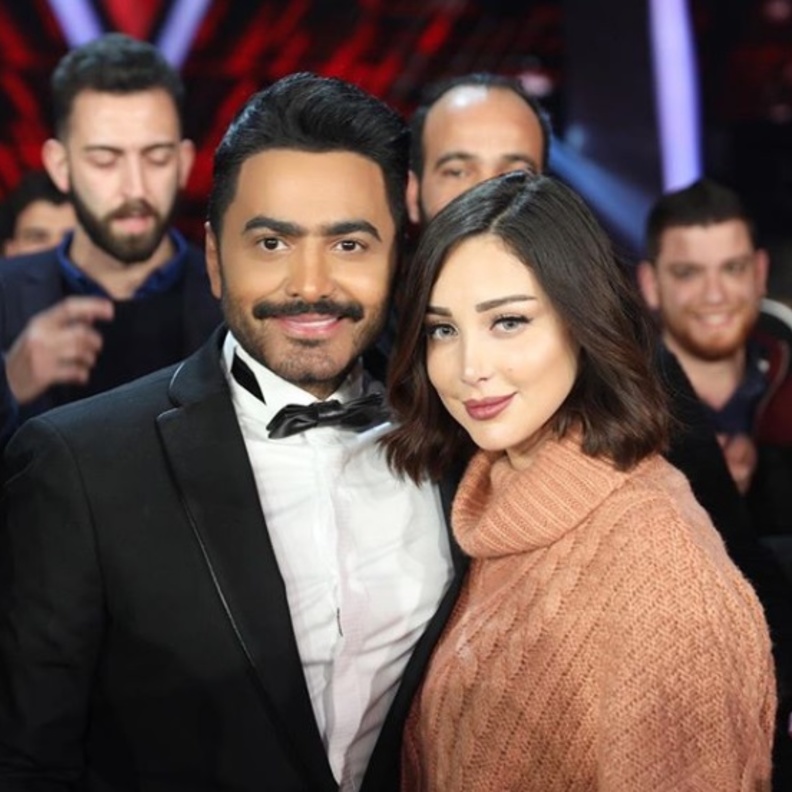 تامر حسني وبسمة بوسيل