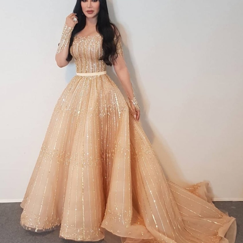 اجمل اطلالات عيد الاضحى 2019 مستوحاه من فساتين لجين عمران