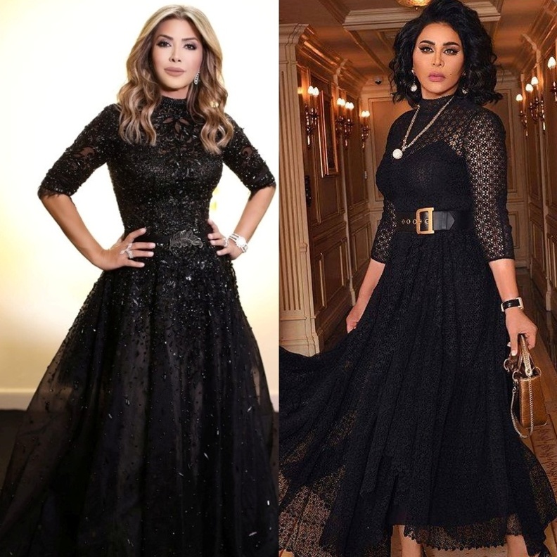  فستان باللون الفضي مزيّن بالشك من تصميم زهير مراد