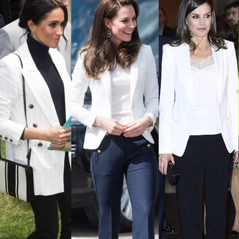  إطلالة مَن تفضلين مِن هذه الإطلالات الملكية بصيحة البلايزر البيضاء؟