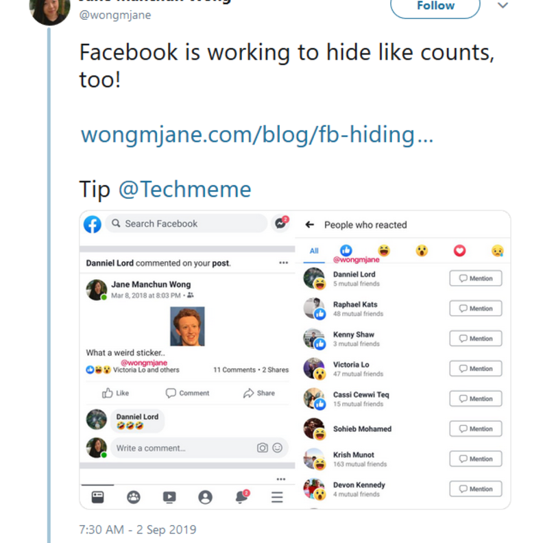 فيسبوك تختبر إخفاء عدد الإعجابات من المنشورات