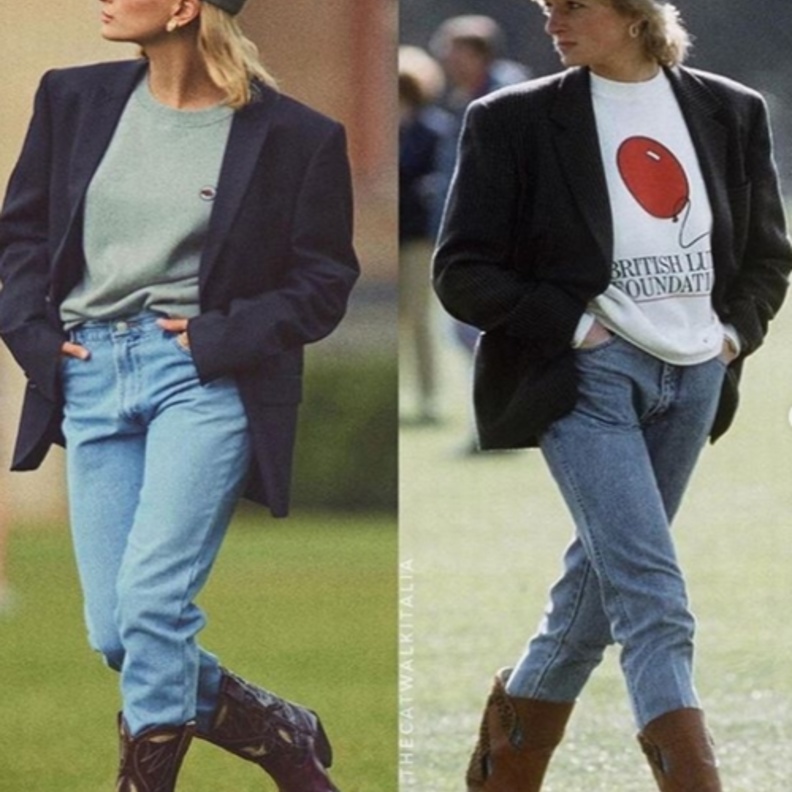 الأميرة الراحلة إعتمدت هذا اللوك خلال حضورها مباراة بولو في العام 1988