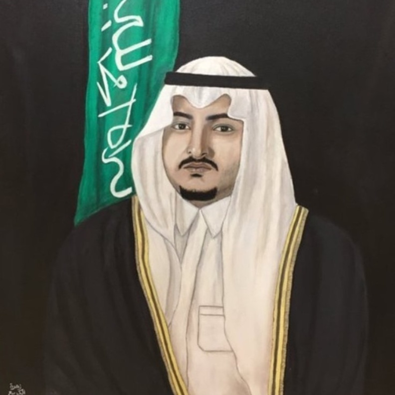 احدى لوحات الرسامة السعودية زهره الكريع