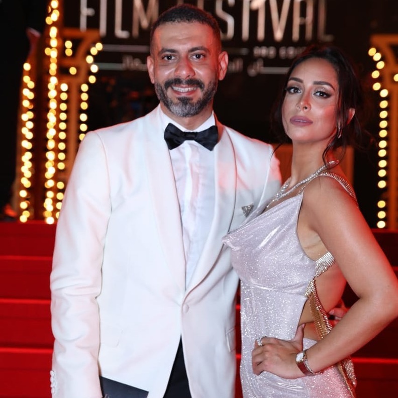 محمد فراج وخطيبته بسنت شوقي 