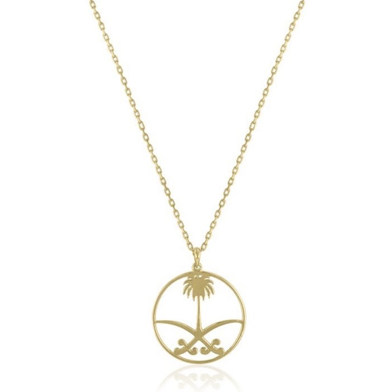 تصميم قلادة ذهب بطريقة مبتكرة باستخدام خيوط باللون الأخضر والأبيض من Eb Jewelry