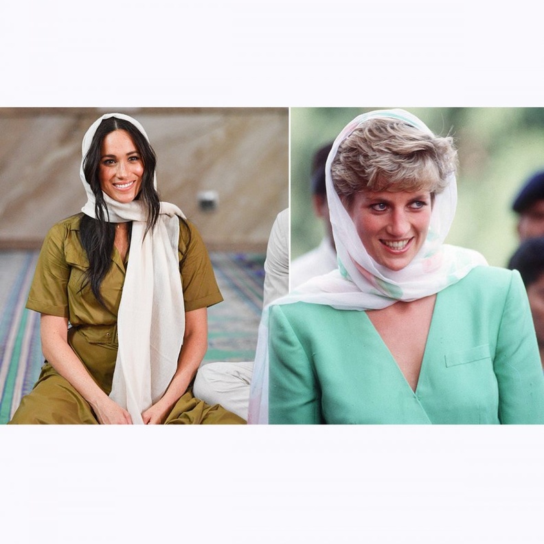 ميغان ماركل والليدي ديايا يضعن الحجاب