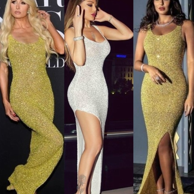 أطلت هيفا بفستان أبيض من تصميم يوسف الجسمي