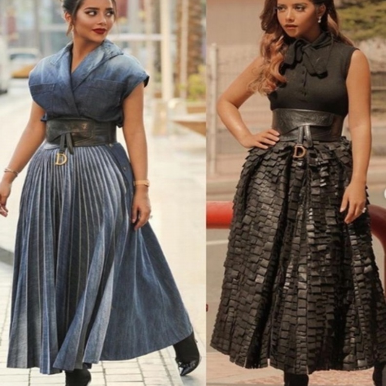 أسدلت شعرها في اللوك الثاني وسرّحته على جنب