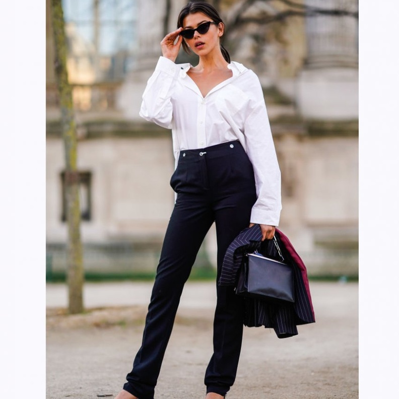 اطلالات مميزة في الشتاء في القميص الأبيض