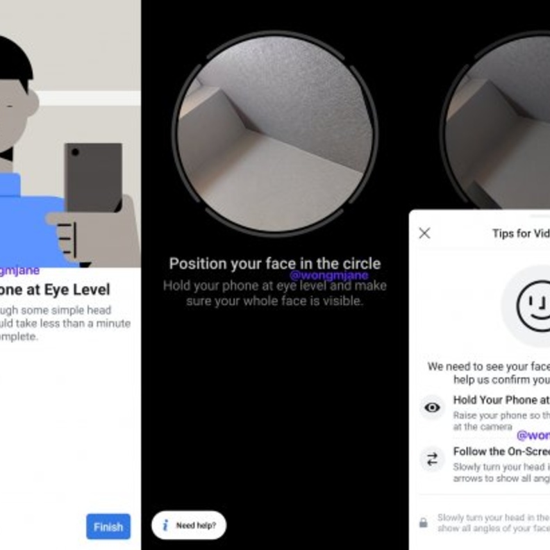  فيسبوك ستطلب تطلب من المستخدمين أخذ صورة ذاتية في اتجاهات مختلفة للتأكد من الهوية