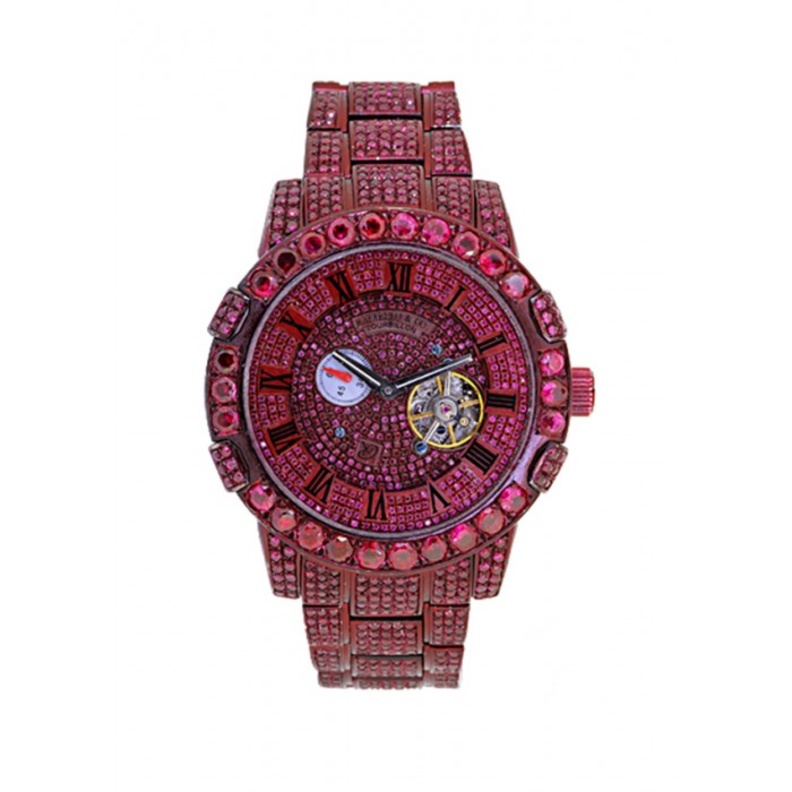 ساعة فاخرة مكسوة بالماس والياقوت من Harry Winston