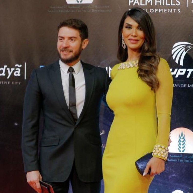 حسام الجندي وزوجته في مهرجان القاهرة