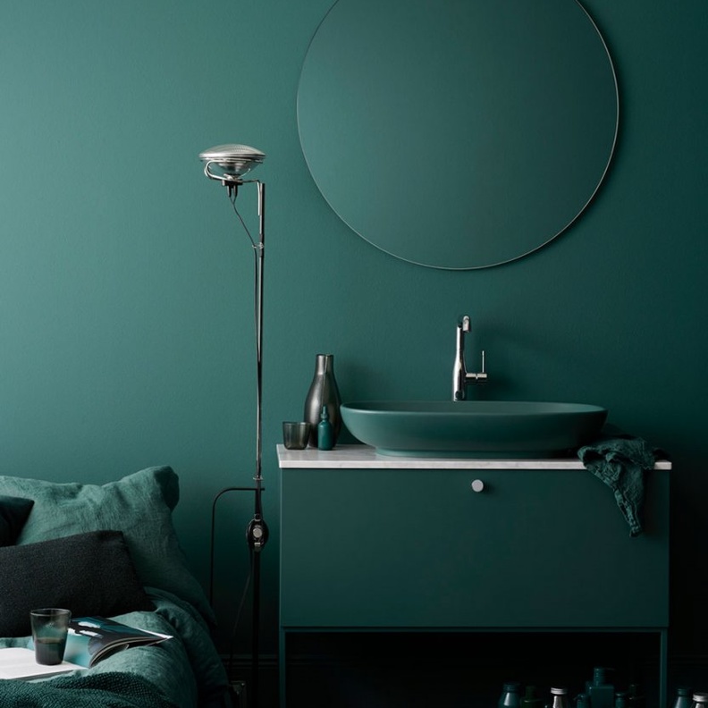 أرضية الحمام باللون الأسود الجذاب وبتصميم عصري لديكور 2020