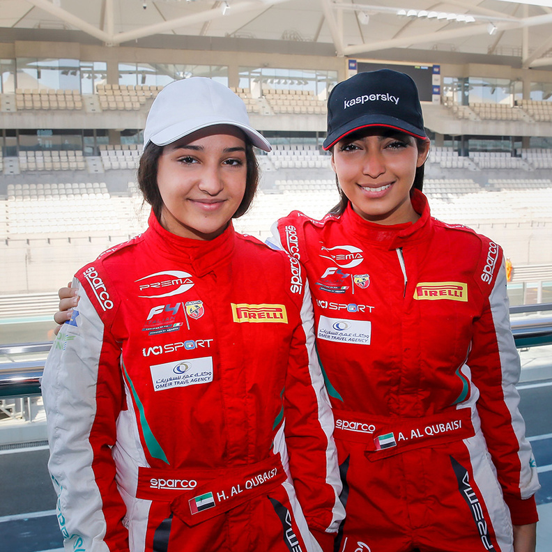 حمدة وآمنة القبيسي: للمرة الأولى في بطولة فورمولا 4 الإمارات