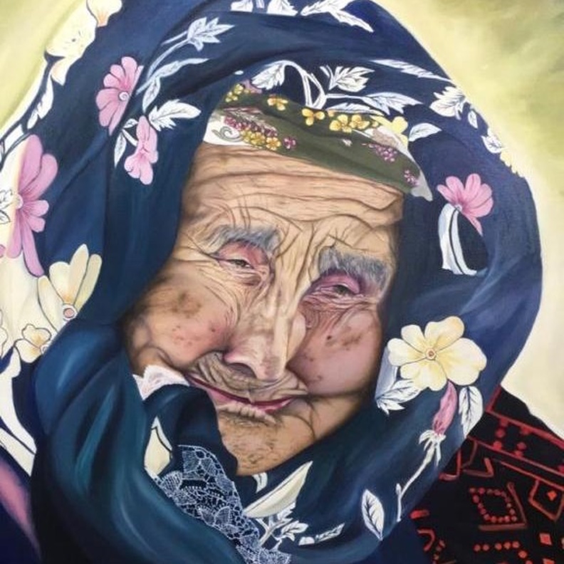 احدى لوحات الفنانة التشكيلية منى الخويطر