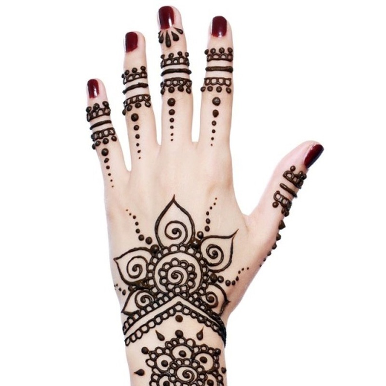 اشكال متنوعة لرسومات حنة على شكل خواتم لسهرات راس السنة 2020