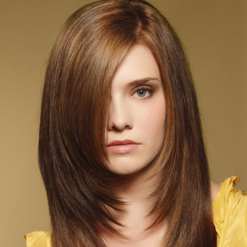 قصة الغرة لشكل الوجه المثلث