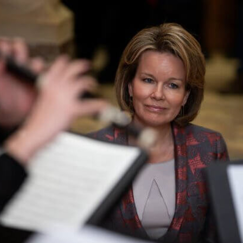 ملكة بلجيكا تزور المعهد الموسيقي الملكي في بروكسيل