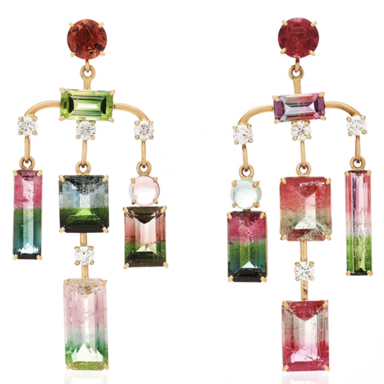 اقراط مرصعة باحجار ملونة من Suzanne Kalan