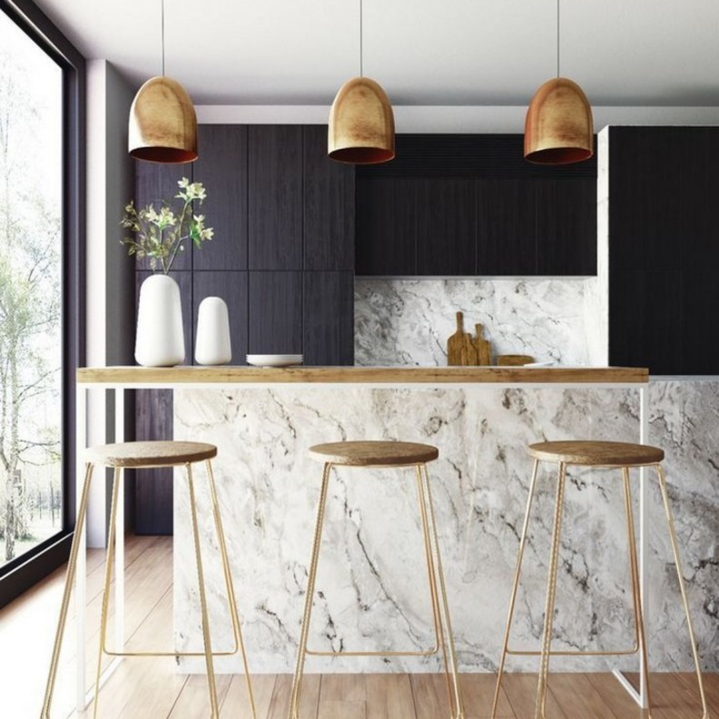  اللون الأخضر في ديكور المطبخ من رخام التيرازو terrazzo⁩