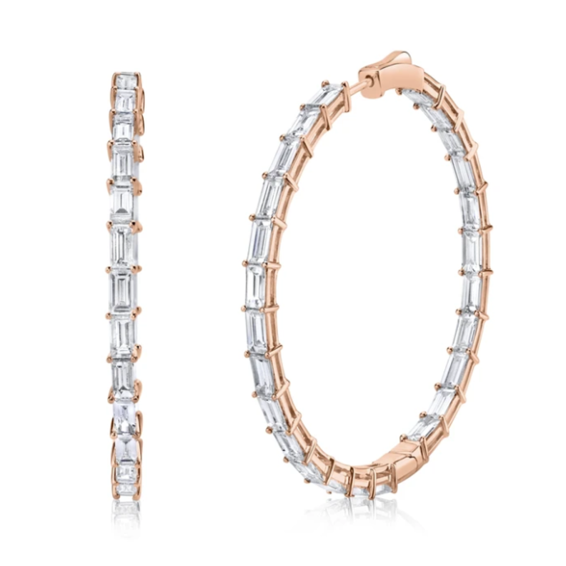 اقراط بأحجار الألماس الأبيض